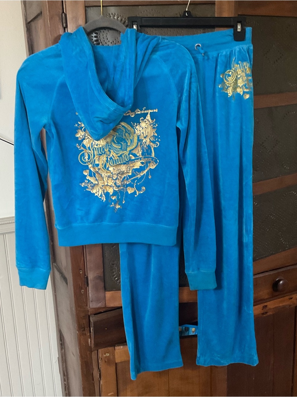 Vintage Y2K Juicy Couture Blue Track Suit Jacket Pants M